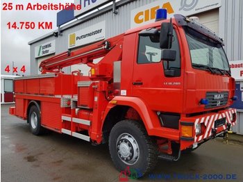 MAN 18.280 4x4 25m Steiger Montage-Dach Feuerwehr - مصاعد الازدهار محمولة على شاحنة