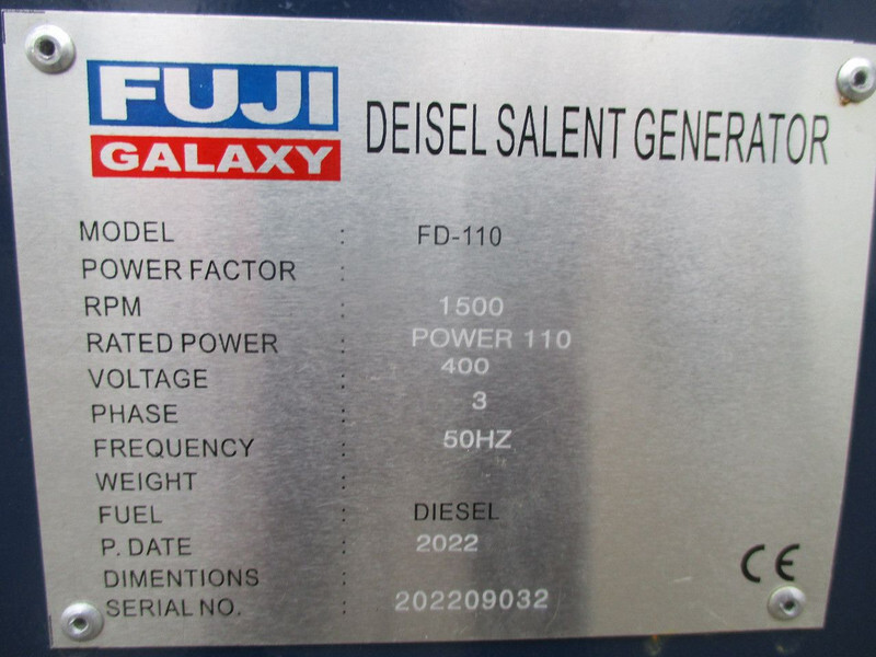 مجموعة المولدات جديد Diversen Fuji Galaxy FD-110 , New Diesel generator , 110 KVA , 3 Phase , 5 pieces in stock: صور 13