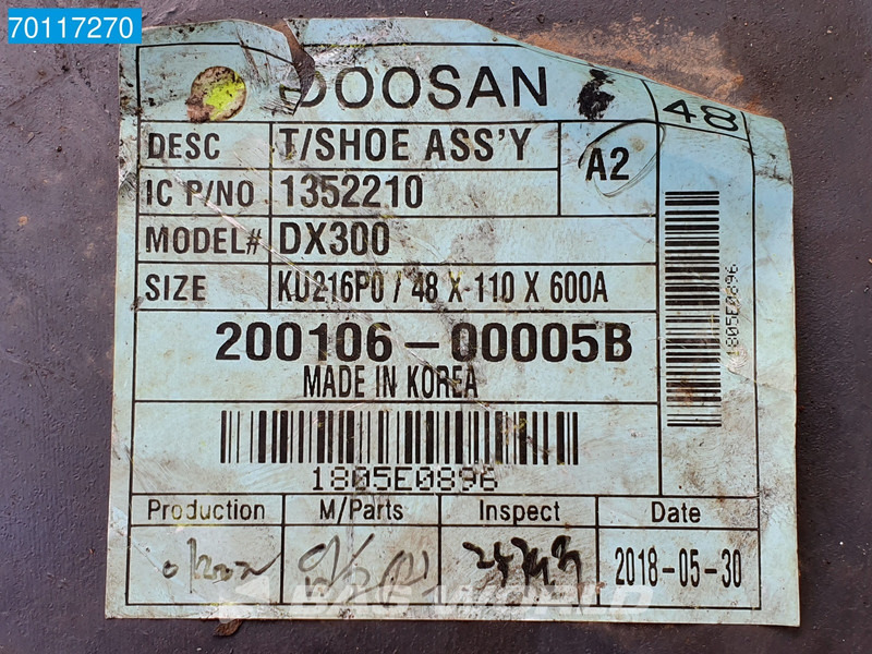 مسارات للحفارات Doosan DX300 Track New unused tracks - triple grousers - DX300: صور 6