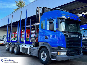 Scania R730 V8 Euro 6, 8x4 Big axles, Retarder, Highline, Craneframe - شاحنة نقل الأخشاب