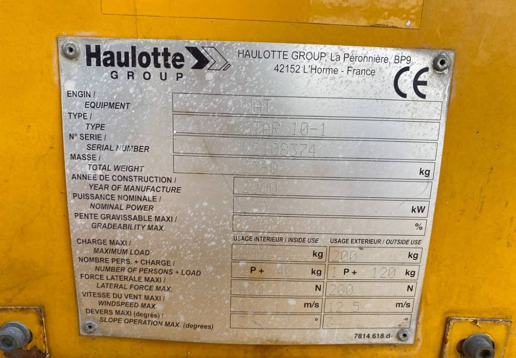 الرأسي رفع الصاري Haulotte Star 10 Electric Vertical Mast Work Lift 1000cm: صور 10