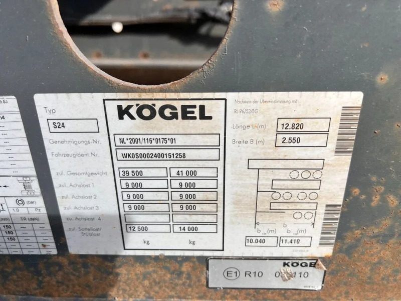 شاحنات الحاويات/ جسم علوي قابل للتغيير نصف مقطورة Kögel 40FT HC, liftaxle, BPW+drumbrakes, empty weight, 5.380KG, NL-chassis,: صور 19