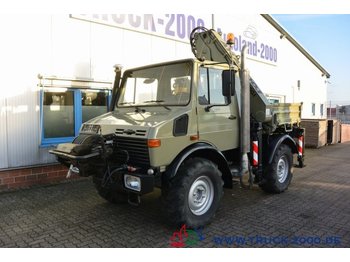 شاحنة كرين, سيارة بلدية Mercedes-Benz Unimog U 1400 mit Atlas Kran +HPC-Seilwinde AHK: صور 1