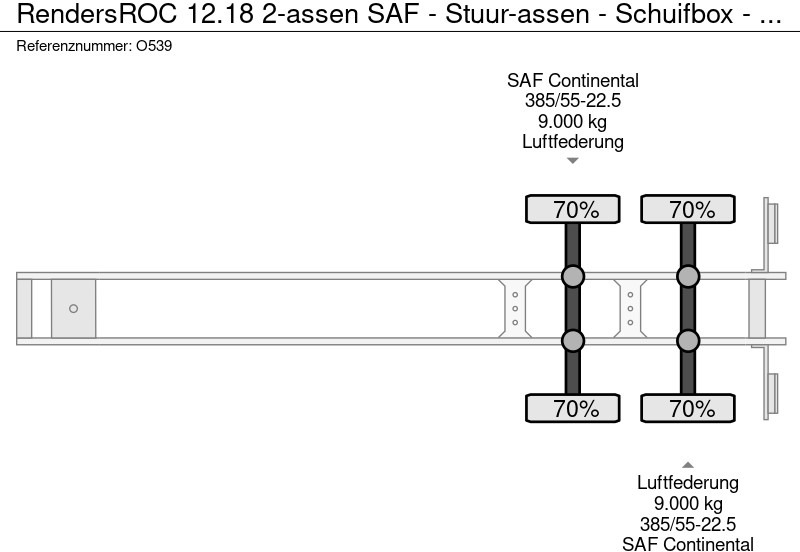 بصندوق مغلق نصف مقطورة Renders ROC 12.18 2-assen SAF - Stuur-assen - Schuifbox - LZV (O539): صور 17