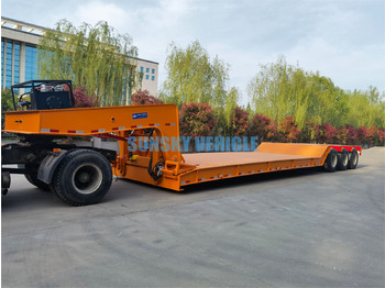 عربة مسطحة منخفضة نصف مقطورة لنقل المعدات الثقيلة جديد SUNSKY 3 Axle 70 Tons detachable gooseneck lowbed trailer: صور 5