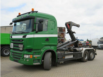 شاحنة ذات الخطاف Scania R 400 6x2 Abrollkipper Meiller Schub+Knickhaken: صور 1