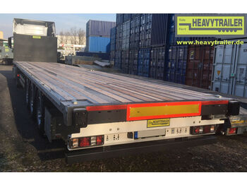 نصف مقطورة مسطحة HeavyTrailer 3-Achs-Plateau Container