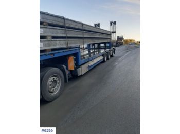  HRD 3 axle machine trailer w / pull-out - عربة مسطحة منخفضة نصف مقطورة