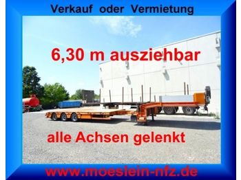 Möslein 3 Achs Tele  Tieflader, ausziehbar 6,3 m, hydr.  - عربة مسطحة منخفضة نصف مقطورة