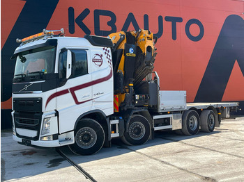 شاحنات مسطحة, شاحنة كرين Volvo FH 540 8x2*6 EFFER 685/6S + JIB + WINCH / PLATFORM 6072-7081 mm EXTENDABLE: صور 2