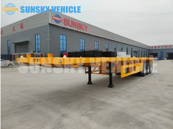 نصف مقطورة مسطحة لنقل حاويات جديد SUNSKY 3-axle Flat Deck Trailer: صور 4