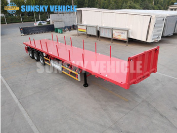 نصف مقطورة مسطحة لنقل حاويات جديد SUNSKY 3-axle Flat Deck Trailer: صور 2