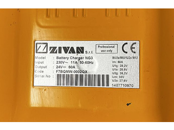 البطارية - معدات المناولة Zivan F7BQMW-0002QX | Used charger lead/acid 24V 60A 230V 11A sn. 1407710970 Used charger lead/acid 24V 60A 230V 11A sn. 1407710970: صور 2
