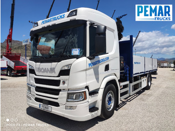 شاحنات مسطحة, شاحنة كرين SCANIA P 370 4X2 GRUA CAJA FIJA: صور 2
