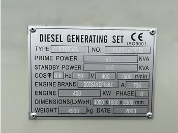 تأجير Doosan DP158LC - 510 kVA Generator - DPX-19855  Doosan DP158LC - 510 kVA Generator - DPX-19855: صور 4