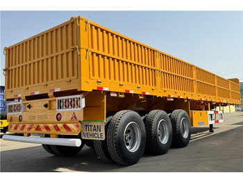 نصف مقطورة مسطحة جديد TITAN Tri Axle Side Wall Semi Trailer with 60 Ton Capcaity for Sale In Senegal: صور 3