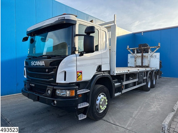 شاحنات مسطحة, شاحنة كرين Scania P 410 6x4, EURO 6, Hiab, Remote, Retarder: صور 3