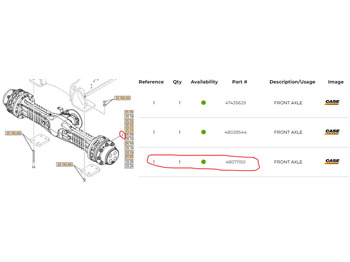 المحور الأمامي CASE