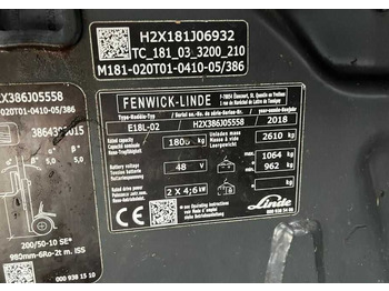 رافعة شوكية كهربائية Linde E18L-02: صور 4 رافعة شوكية كهربائية Linde E18L-02: صور 4