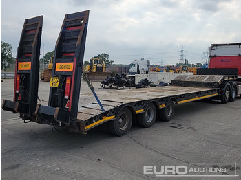 عربة مسطحة منخفضة نصف مقطورة 2001 Dennison Trailers Tri Axle Step Frame Low Loader, Hydraulic Ramps, Out Riggers: صور 5