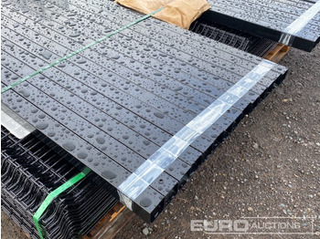 معدات البناء Unused Security Fencing, Black, 25 Panels 2.1m x 2,4m & 26 60mm x 60mm Posts, Fasteners And Fittings: صور 5