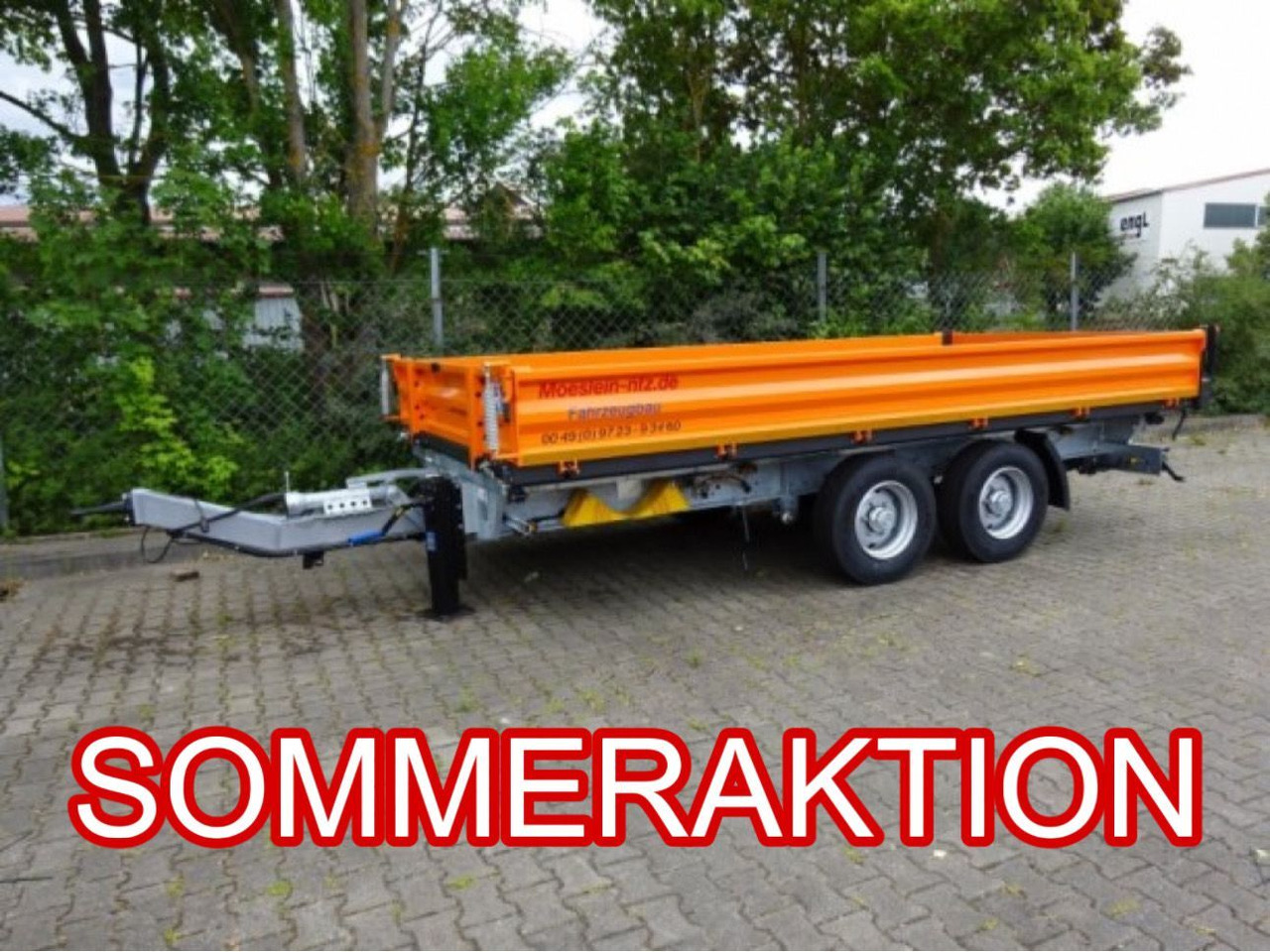 Möslein 13 t Tandem 3- Seitenkipper Tieflader-- Neufahr - قلابة مقطورة: صور 1 Möslein 13 t Tandem 3- Seitenkipper Tieflader-- Neufahr - قلابة مقطورة: صور 1