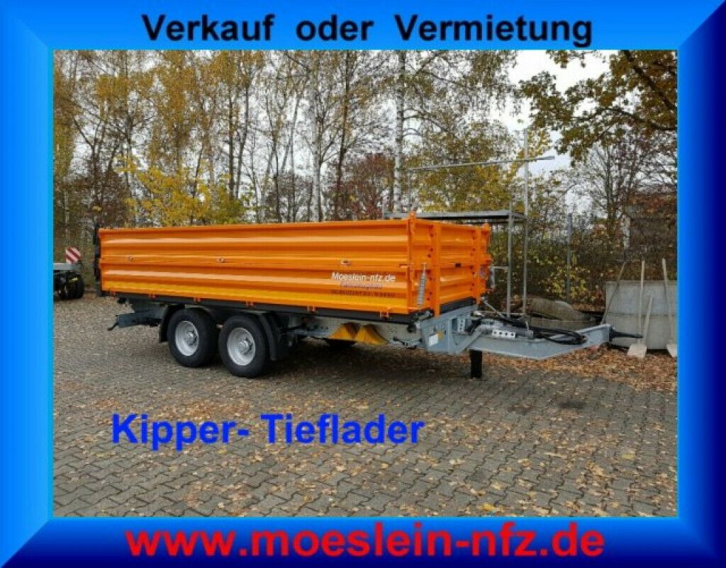 Möslein neuer Tandem 3- Seitenkipper Tiefladermit Bordw - قلابة مقطورة: صور 1 Möslein neuer Tandem 3- Seitenkipper Tiefladermit Bordw - قلابة مقطورة: صور 1