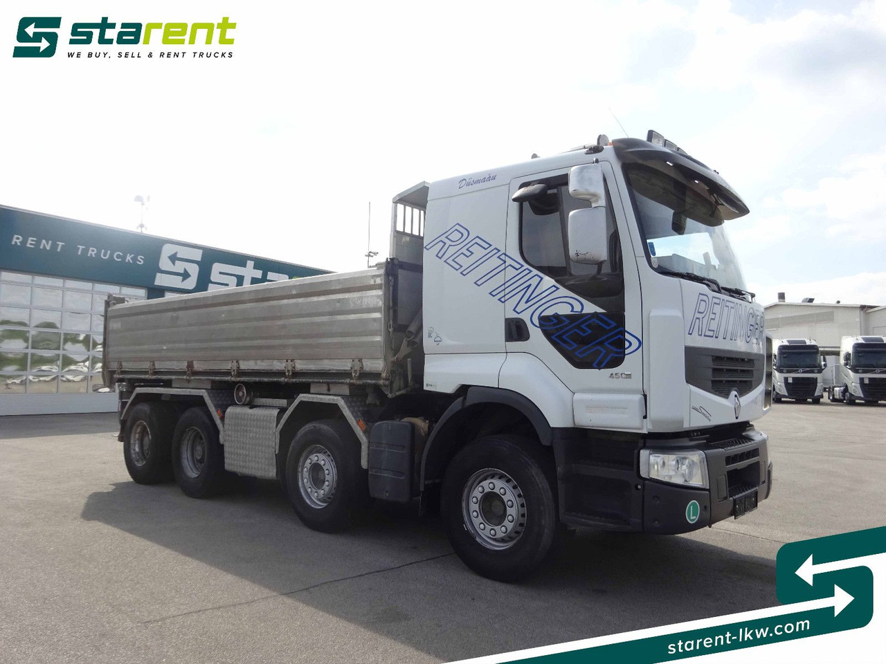 قلابات Renault Premium 450 DXi, 8x4, 3 Seitenkipper, Standklima: صور 9