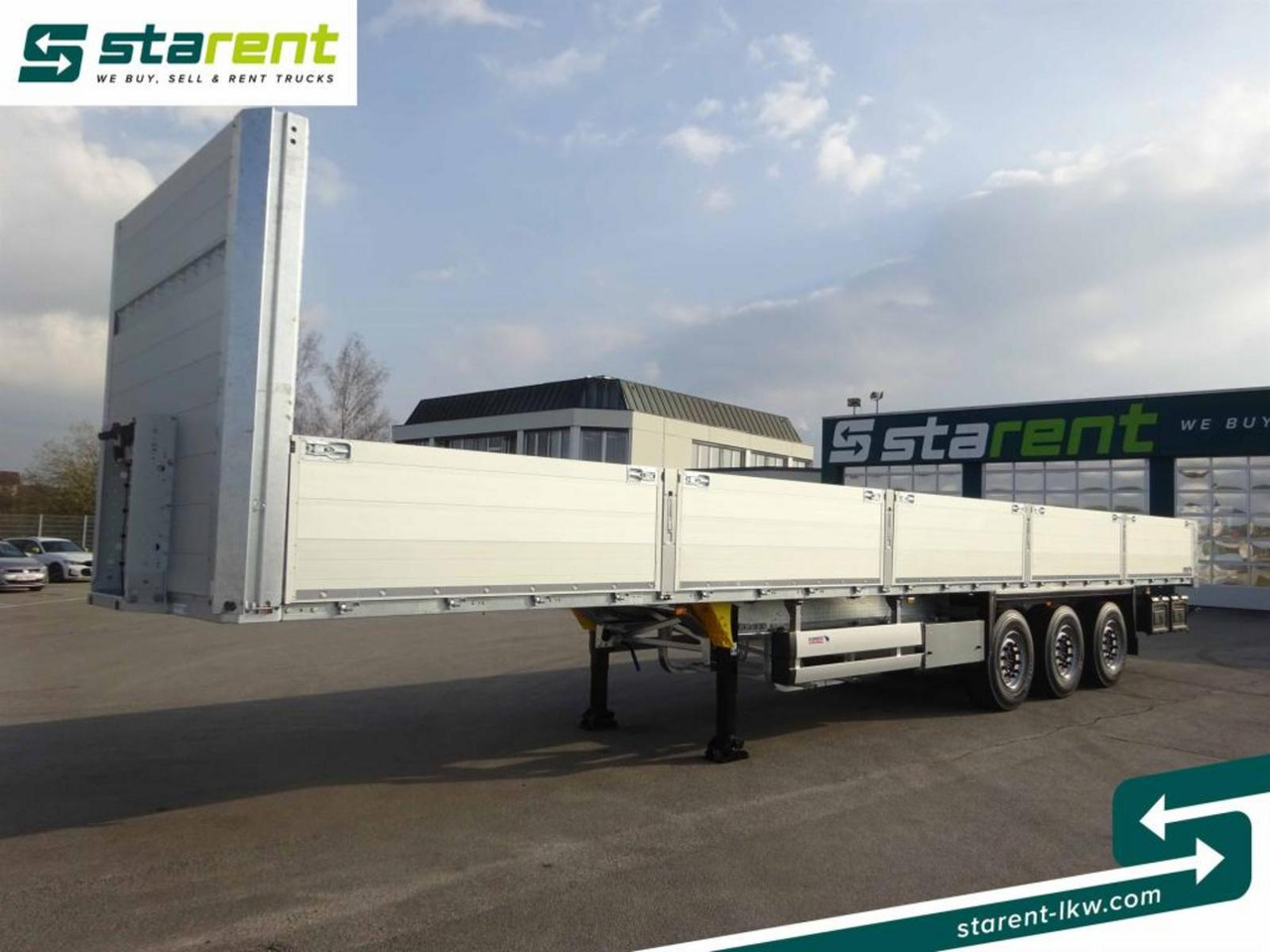 Schmitz Baustofftrailer Liftachse Rungen 80cm Bordwände - نصف مقطورة مسطحة: صور 1 Schmitz Baustofftrailer Liftachse Rungen 80cm Bordwände - نصف مقطورة مسطحة: صور 1
