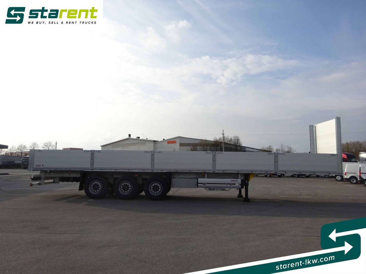 Schmitz Cargobull Baustofftrailer, Liftachse, 80cm Bordwände - نصف مقطورة مسطحة: صور 4 Schmitz Cargobull Baustofftrailer, Liftachse, 80cm Bordwände - نصف مقطورة مسطحة: صور 4