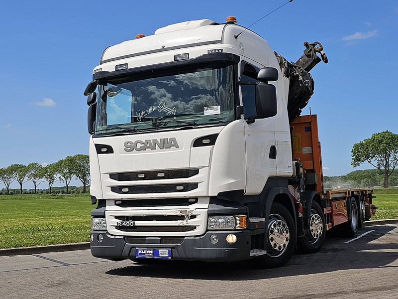 Scania R490 HMF 6020 - شاحنات مسطحة, شاحنة كرين: صور 1 Scania R490 HMF 6020 - شاحنات مسطحة, شاحنة كرين: صور 1