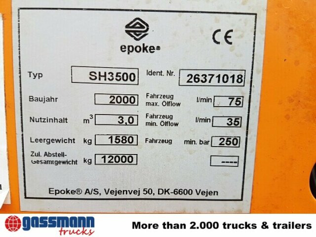 Epoke Salzstreuer SH 3500 mit Hydraulikantrieb - الرمال مفرشة - سيارة بلدية: صور 4 Epoke Salzstreuer SH 3500 mit Hydraulikantrieb - الرمال مفرشة - سيارة بلدية: صور 4