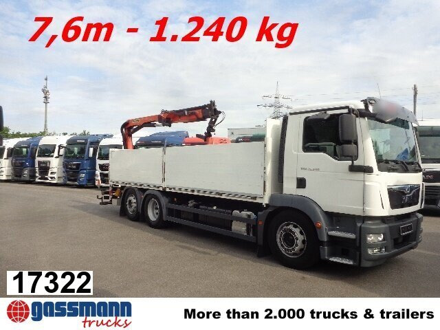 MAN TGM 26.340 6x2-4 LL,Lenk-Liftachse, Heckkran, - شاحنات مسطحة, شاحنة كرين: صور 1 MAN TGM 26.340 6x2-4 LL,Lenk-Liftachse, Heckkran, - شاحنات مسطحة, شاحنة كرين: صور 1