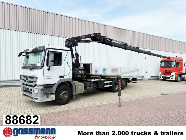 Mercedes-Benz Actros 2532 L 6x2, Liftachse, Kran Hiab 244EP-5 - شاحنات مسطحة, شاحنة كرين: صور 1 Mercedes-Benz Actros 2532 L 6x2, Liftachse, Kran Hiab 244EP-5 - شاحنات مسطحة, شاحنة كرين: صور 1