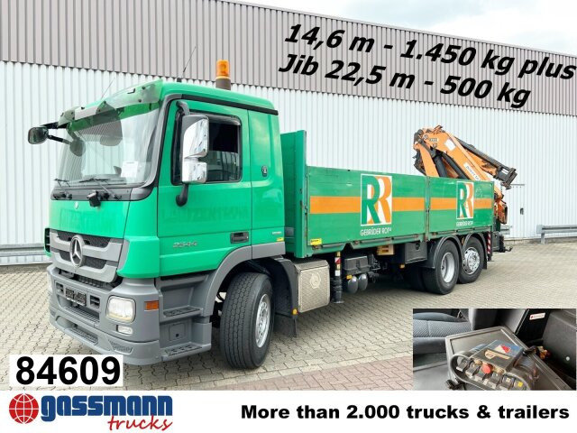 Mercedes-Benz Actros 2544 L 6x2, Retarder, Lenkachse, Heckkran - شاحنات مسطحة, شاحنة كرين: صور 1 Mercedes-Benz Actros 2544 L 6x2, Retarder, Lenkachse, Heckkran - شاحنات مسطحة, شاحنة كرين: صور 1