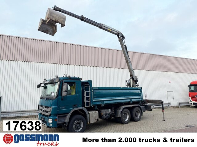 Mercedes-Benz Actros 3348 K 6x4, beidseitig Bormatik, Heckkran - قلابات, شاحنة كرين: صور 1 Mercedes-Benz Actros 3348 K 6x4, beidseitig Bormatik, Heckkran - قلابات, شاحنة كرين: صور 1