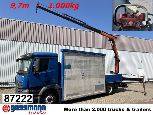 Mercedes-Benz Antos 1836 L 4x2, Glastransporter, Heckkran - شاحنات مسطحة, شاحنة كرين: صور 1 Mercedes-Benz Antos 1836 L 4x2, Glastransporter, Heckkran - شاحنات مسطحة, شاحنة كرين: صور 1