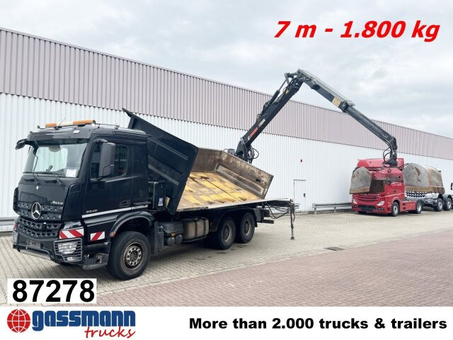 Mercedes-Benz Arocs 3345 K 6x4, Heckkran Hiab Jonsered - قلابات, شاحنة كرين: صور 1 Mercedes-Benz Arocs 3345 K 6x4, Heckkran Hiab Jonsered - قلابات, شاحنة كرين: صور 1