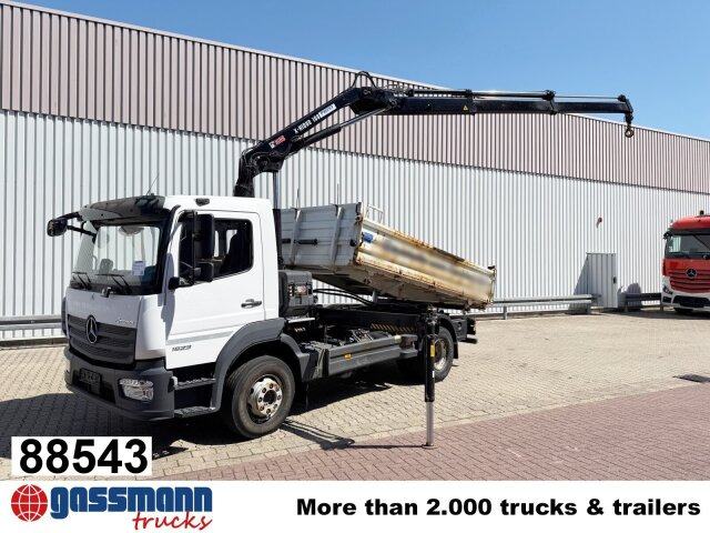 Mercedes-Benz Atego 1623 4x2 mit Kran Hiab X-HiDuo 108B-2, - قلابات, شاحنة كرين: صور 1 Mercedes-Benz Atego 1623 4x2 mit Kran Hiab X-HiDuo 108B-2, - قلابات, شاحنة كرين: صور 1