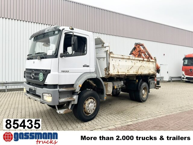 Mercedes-Benz Axor 1833 AK 4x4 mit Heckkran Atlas 105.2-A2L - قلابات, شاحنة كرين: صور 1 Mercedes-Benz Axor 1833 AK 4x4 mit Heckkran Atlas 105.2-A2L - قلابات, شاحنة كرين: صور 1
