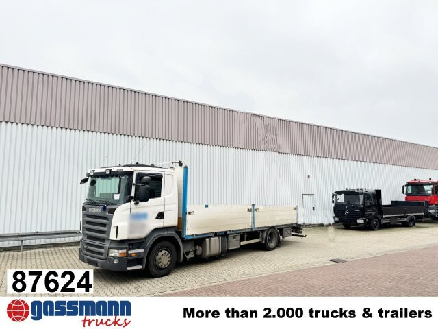 Scania R380 DB 4x2 MNA, Platz für Heckkran, 2x AHK - شاحنات مسطحة: صور 1 Scania R380 DB 4x2 MNA, Platz für Heckkran, 2x AHK - شاحنات مسطحة: صور 1