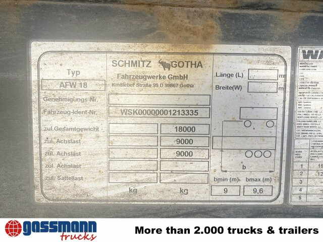 Schmitz Cargobull AWF 18 - شاحنات الحاويات/ جسم علوي قابل للتغيير مقطورة: صور 5 Schmitz Cargobull AWF 18 - شاحنات الحاويات/ جسم علوي قابل للتغيير مقطورة: صور 5
