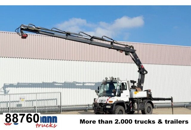 Unimog U400 4x4, Frontzapfwelle, Heckkran Hiab XS - شاحنات مسطحة, شاحنة كرين: صور 1 Unimog U400 4x4, Frontzapfwelle, Heckkran Hiab XS - شاحنات مسطحة, شاحنة كرين: صور 1