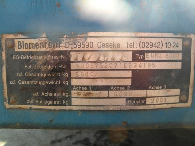 BLOMENROHR J7/2842 - مقطورة لنقل المعدات: صور 5 BLOMENROHR J7/2842 - مقطورة لنقل المعدات: صور 5