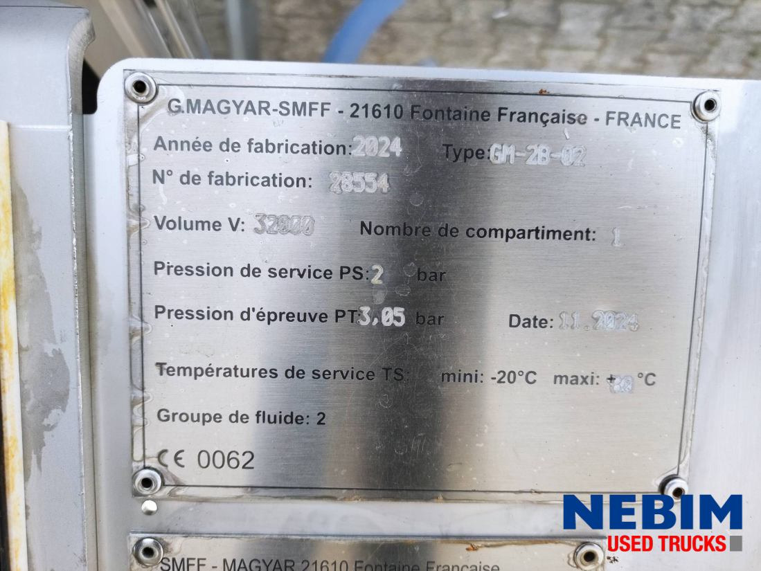 نصف مقطورة صهريج جديد Magyar GM-2B-02 - 32.000Ltr - Food - NEW / Nieuw / NEU: صور 9
