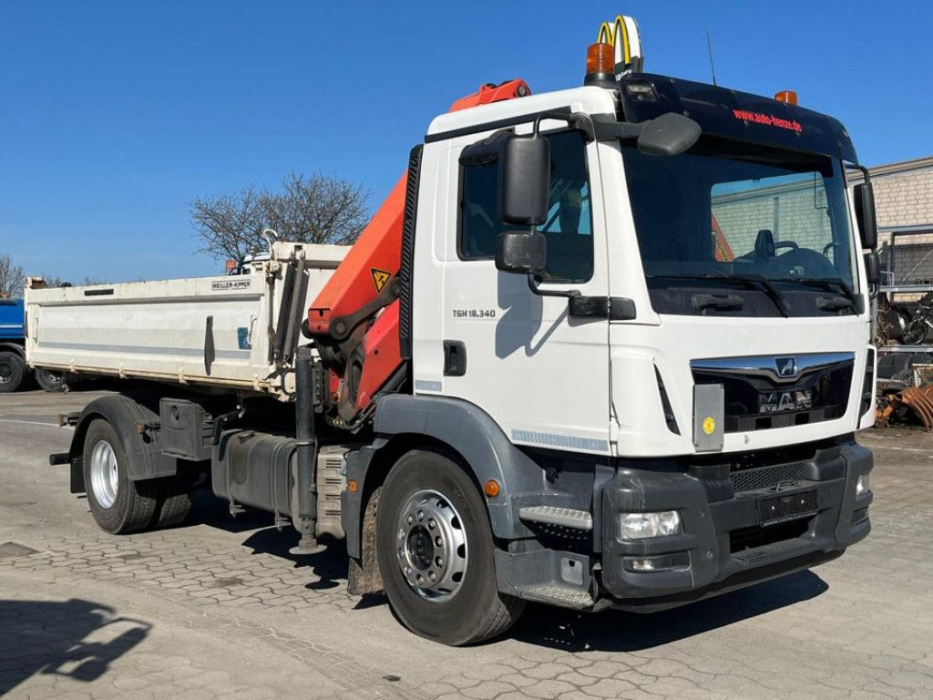MAN TG-M 18.340 4x2 2-Achs Kipper Kran Palf. PK 130 - قلابات, شاحنة كرين: صور 2 MAN TG-M 18.340 4x2 2-Achs Kipper Kran Palf. PK 130 - قلابات, شاحنة كرين: صور 2