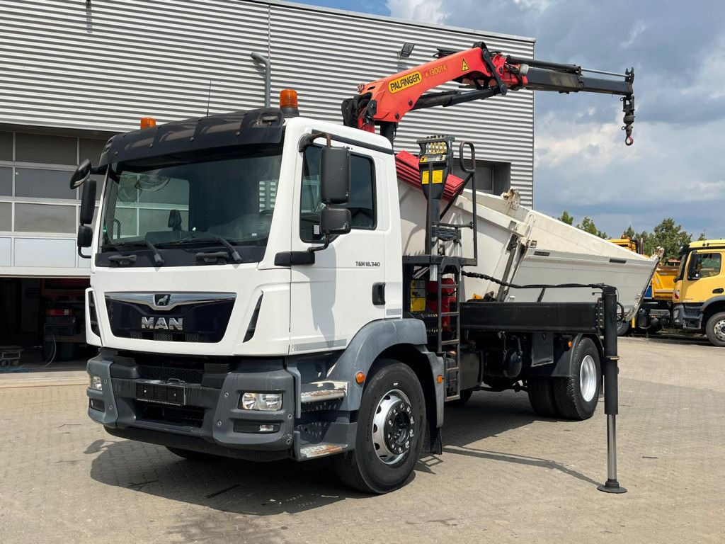 MAN TG-M 18.340 4x2 2-Achs Kipper Kran Palf. PK 130 - قلابات, شاحنة كرين: صور 1 MAN TG-M 18.340 4x2 2-Achs Kipper Kran Palf. PK 130 - قلابات, شاحنة كرين: صور 1