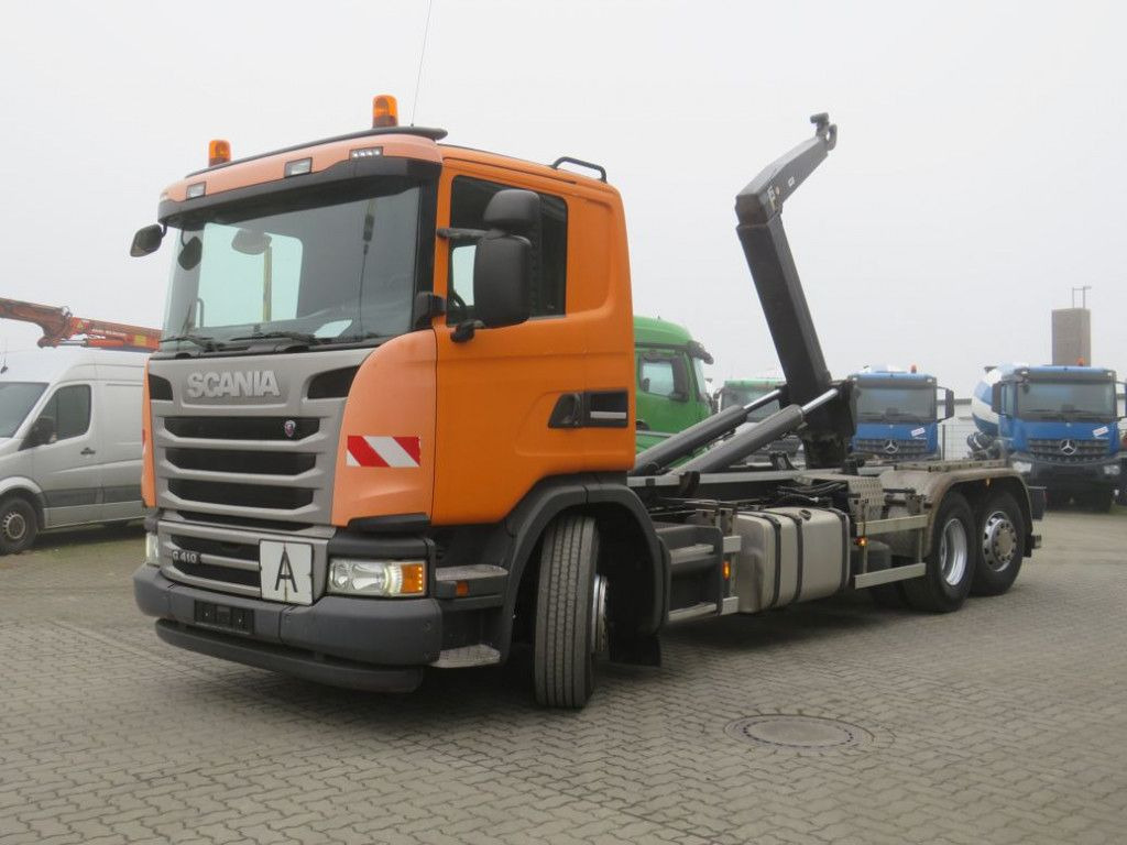 Scania G 410 LB 6x2*4HNA Abrollkipper Lift+Lenkachse 28 - شاحنة ذات الخطاف: صور 1 Scania G 410 LB 6x2*4HNA Abrollkipper Lift+Lenkachse 28 - شاحنة ذات الخطاف: صور 1