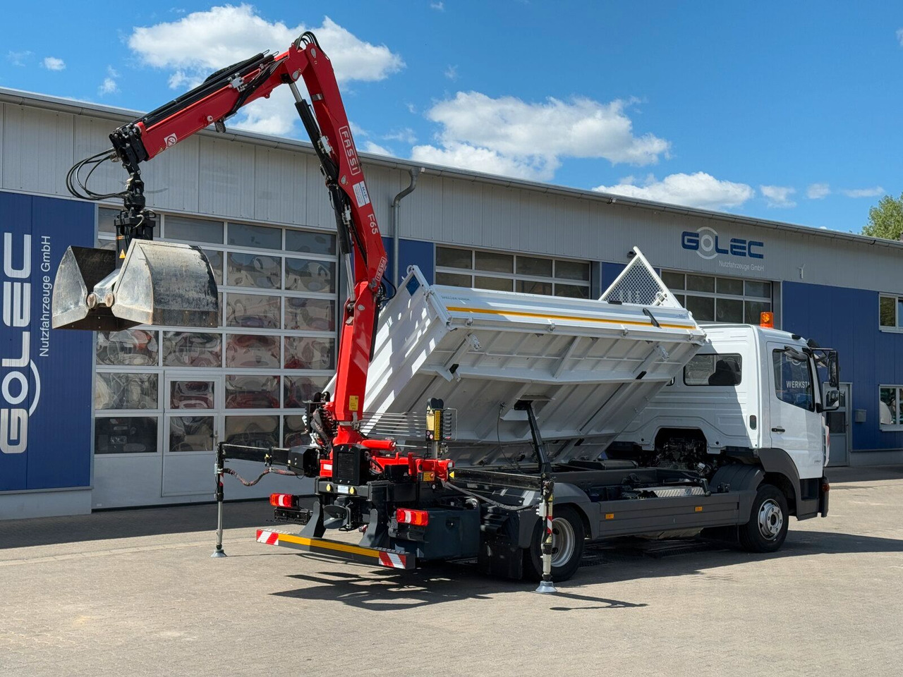قلاب صغير Mercedes-Benz ATEGO 818 4x2 Euro 6 Kipper Kran FASSI F65B.0.22: صور 6