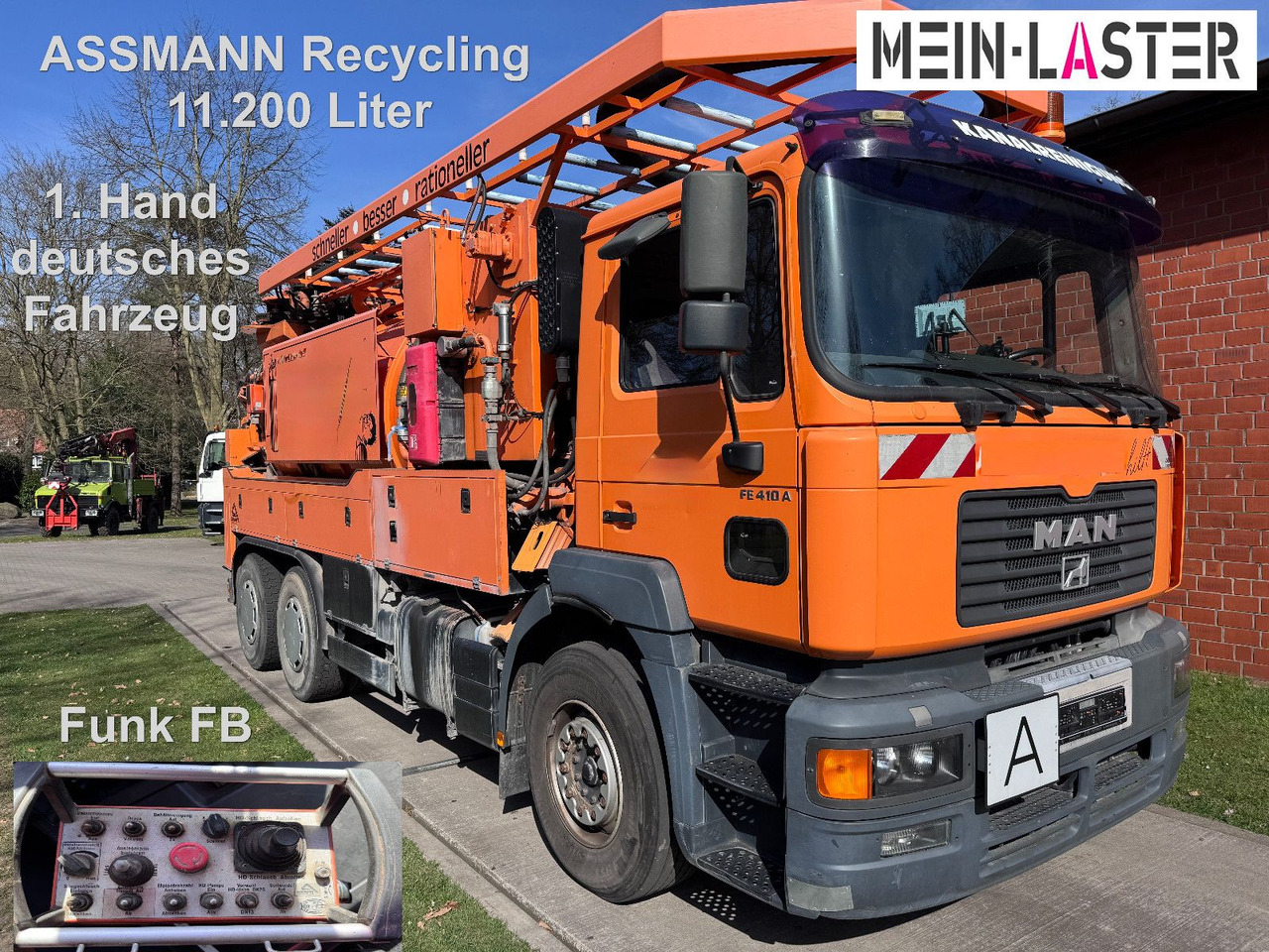 MAN FE 410 Assmann Saug HD Spüler Recycling + FB. - فراغ شاحنة: صور 1 MAN FE 410 Assmann Saug HD Spüler Recycling + FB. - فراغ شاحنة: صور 1
